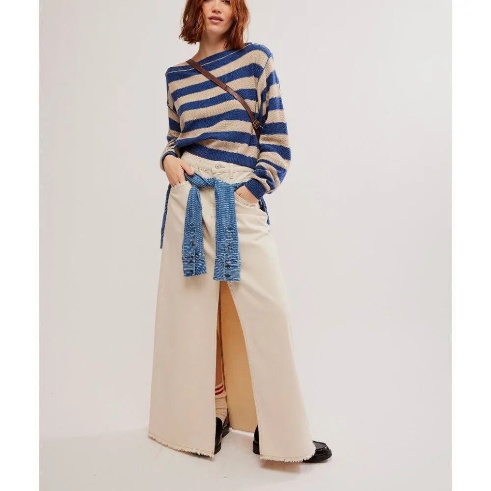 FREE PEOPLE Into The Blue Pullover / Blue Combo - Picture 4 of 9